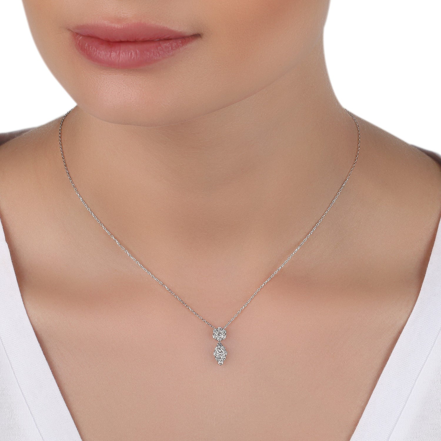 Illusion Diamond Drop Necklace | Diamond Necklace | Buy Necklace Online
