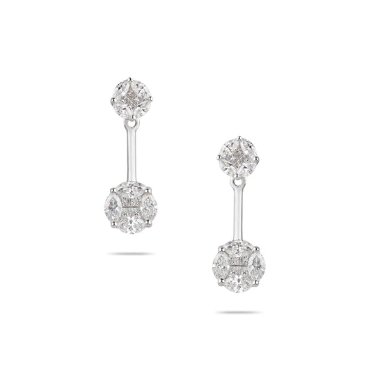  Small Attachable Illusion Diamond Stud Earrings | Jewelry online