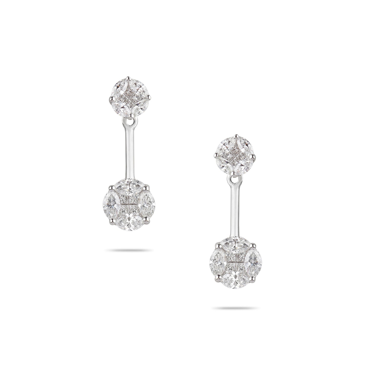  Medium Attachable Illusion Diamond Stud Earrings | Jewelry online