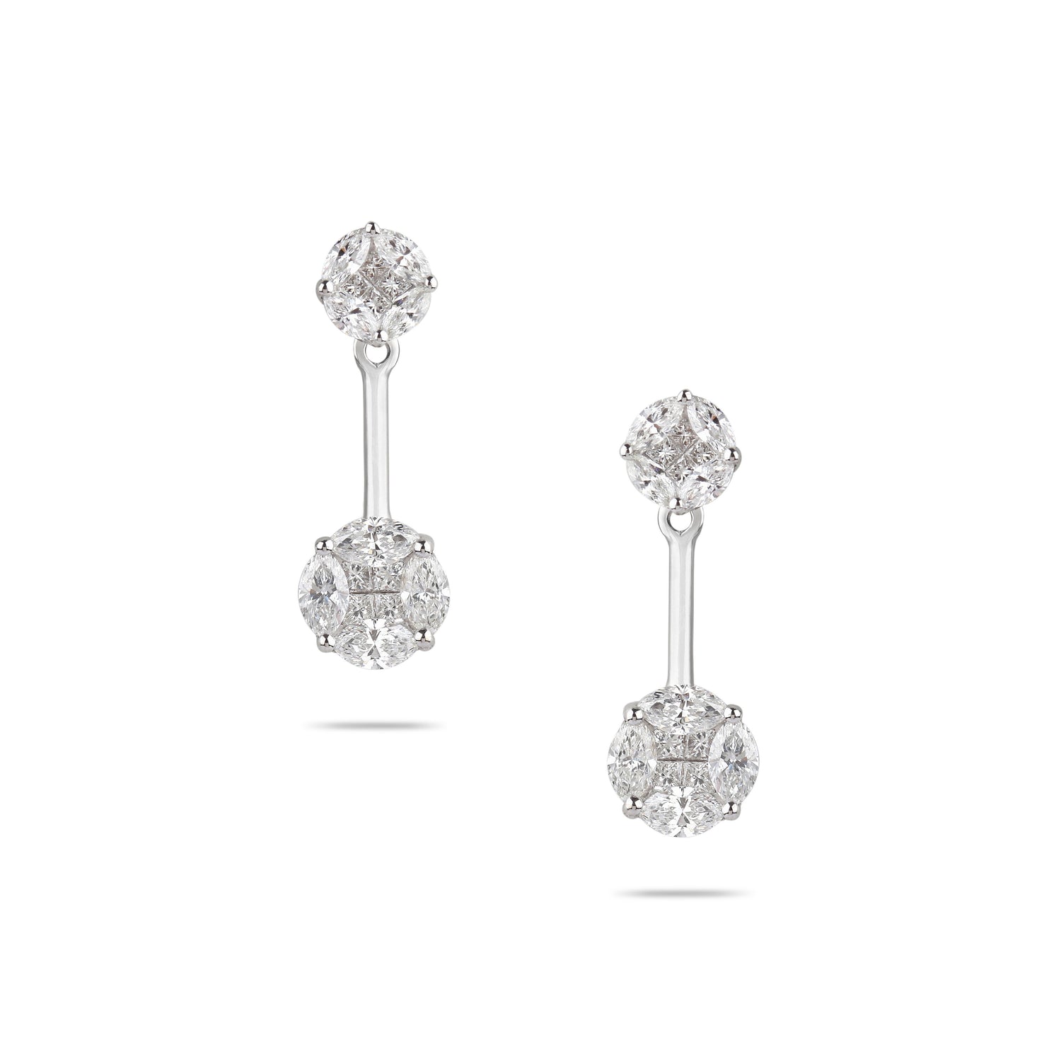 Large Attachable Illusion Diamond Stud Earrings  | Jewelry online
