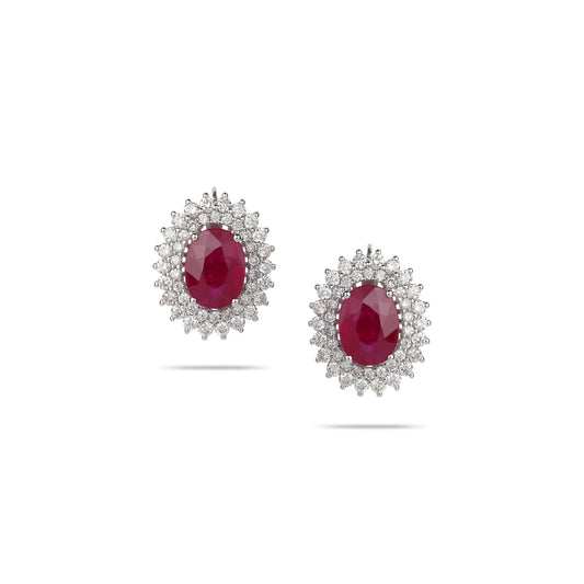 Ruby & Diamond Stud Earrings | Jewelry shops online