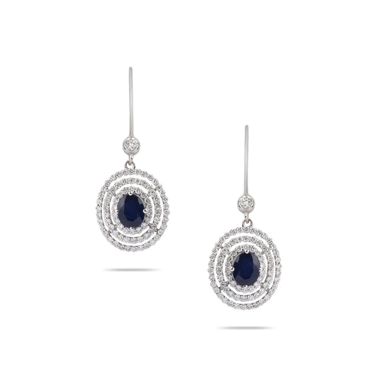 Sapphire & Diamond Drop Earrings | Best jewelry shop near me
