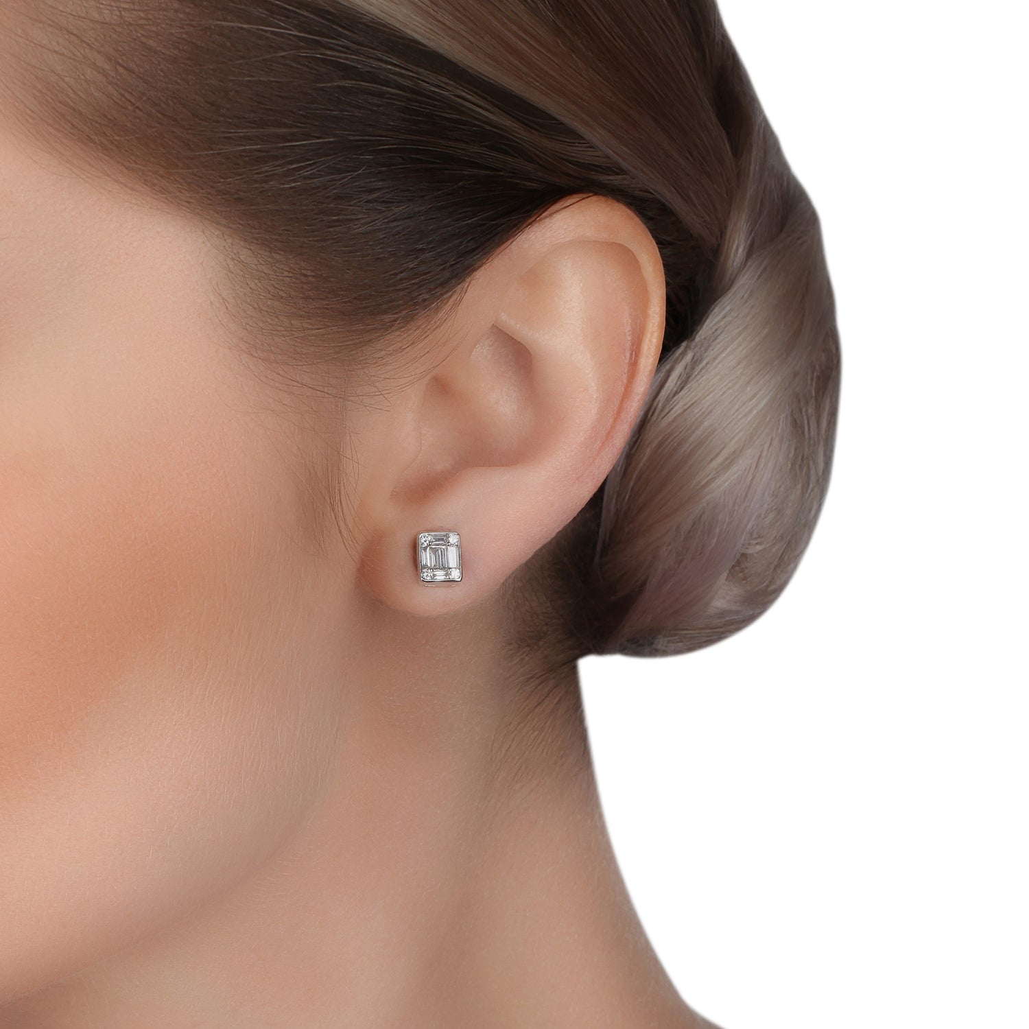 Baguette Illusion Diamond Studs | Best Jewelry Store