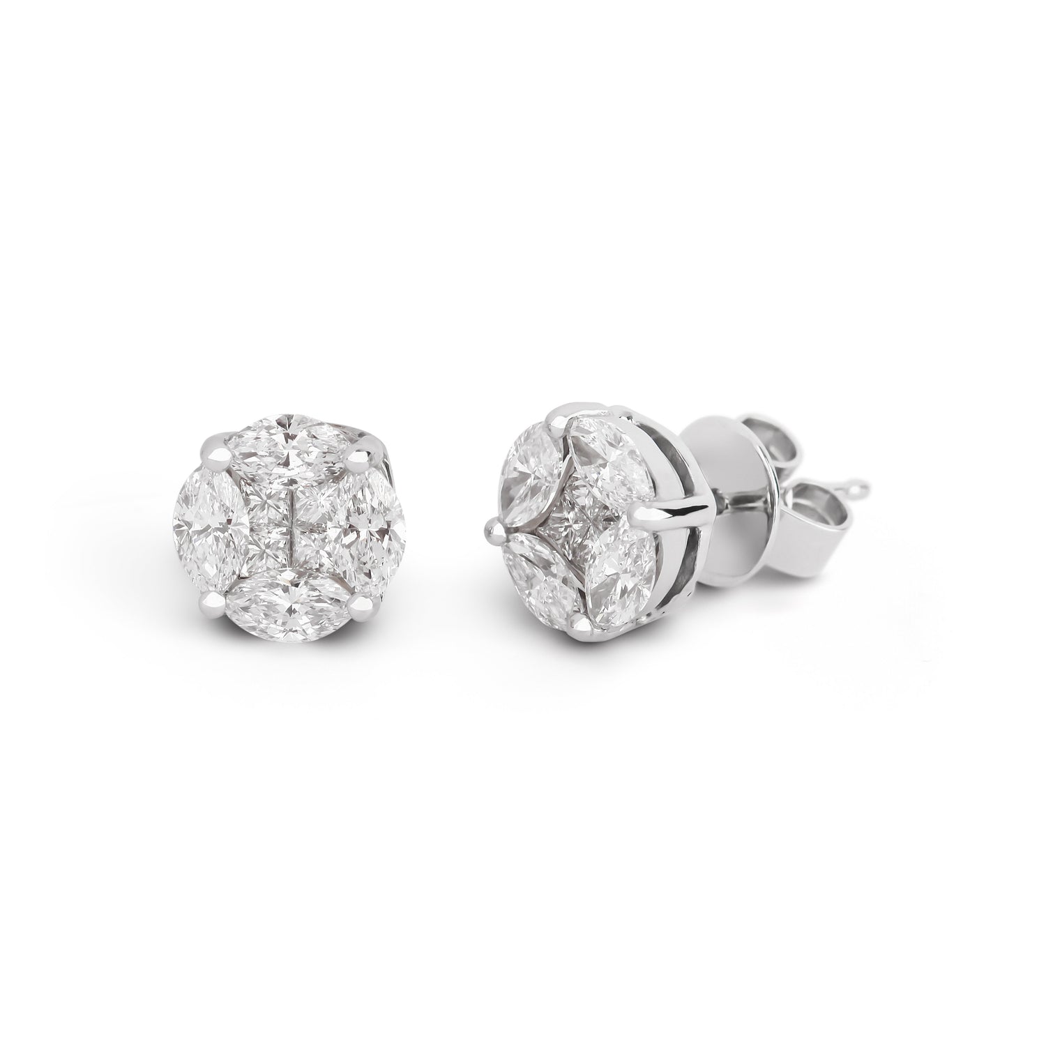  Small Diamond Illusion Stud Earrings | Diamond set online