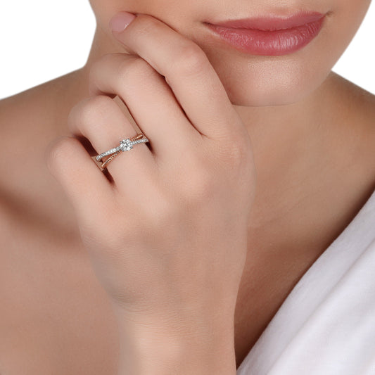 Two-Tone Band Diamond Ring | diamond ring | buy rings online