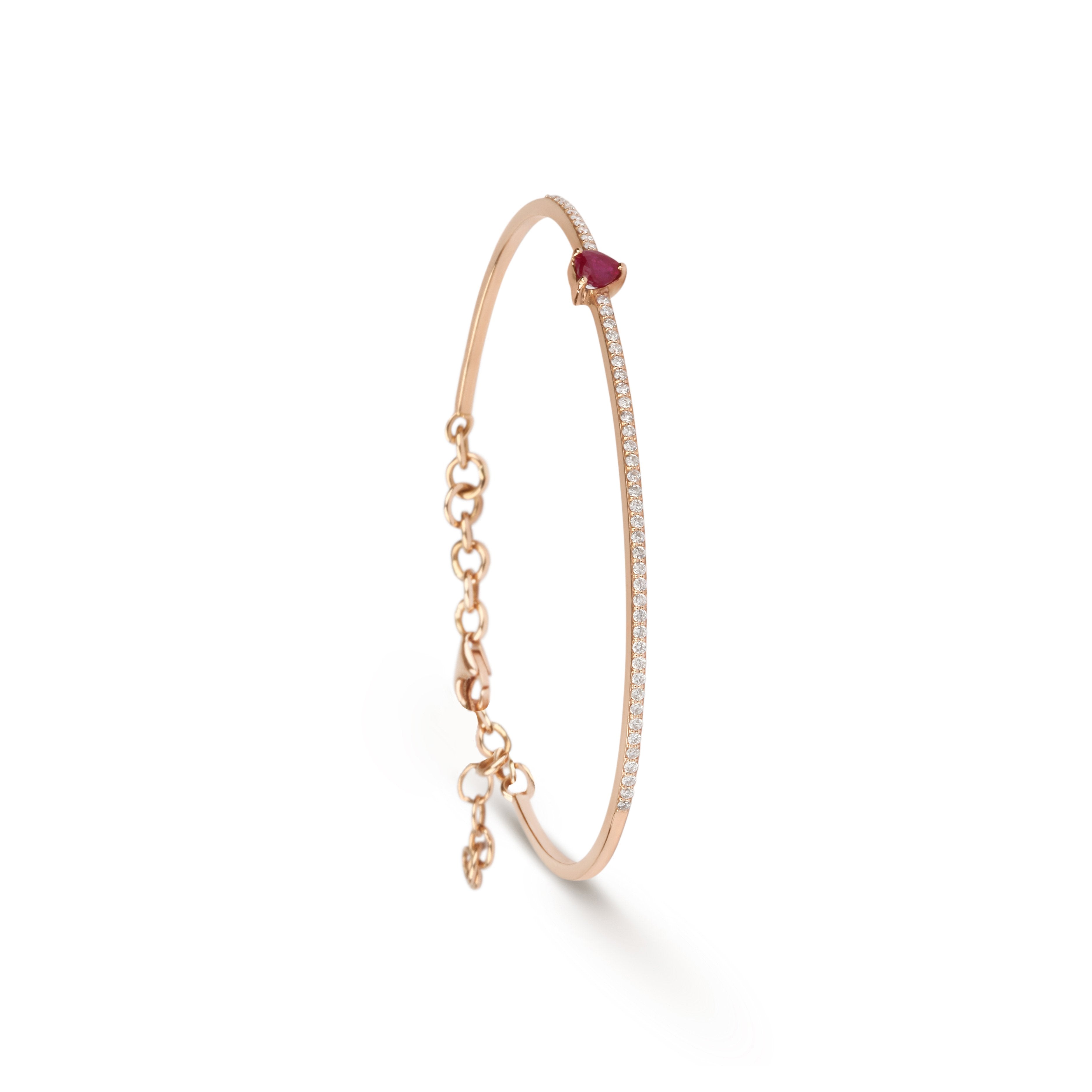 Silver Heart Shape Diamond Bracelet - 84108NBADSSSLTB – National Jewelry  Company