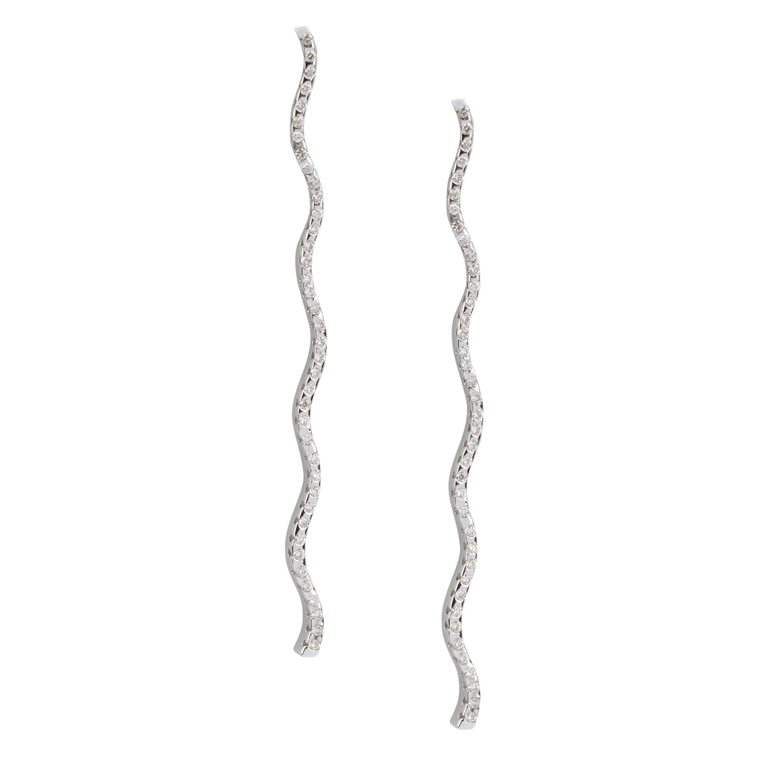 Wavy Drop Diamond Earrings | best jewelry 