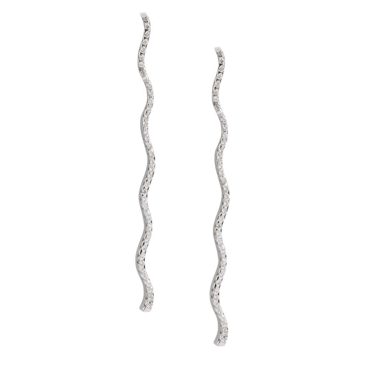 Wavy Drop Diamond Earrings | best jewelry