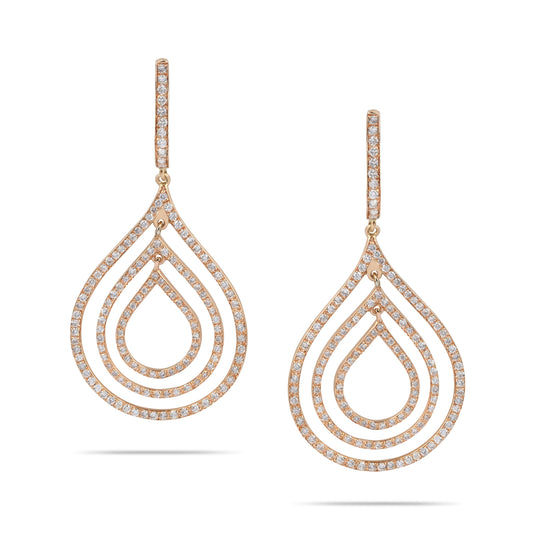 Pear Drop Rose Gold Diamond Earrings | Jewelry shops