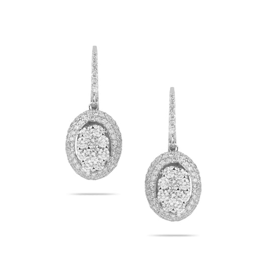 Illusion Oval Drop Diamond Earrings | Diamond Earrings