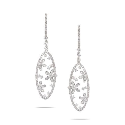Flower Diamond Drop Earrings | Jewelry online