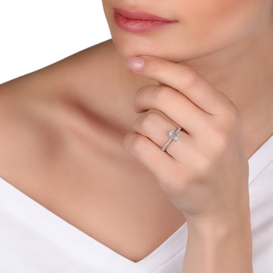 Certified Emerald Cut Solitaire Diamond Ring | best jewelry online | diamond rings