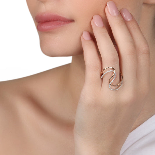 Two-Tone Floating Diamond Ring | diamond engagement ring