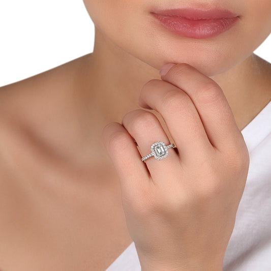 Certified Framed Solitaire Diamond Ring | store jewellery | diamond rings