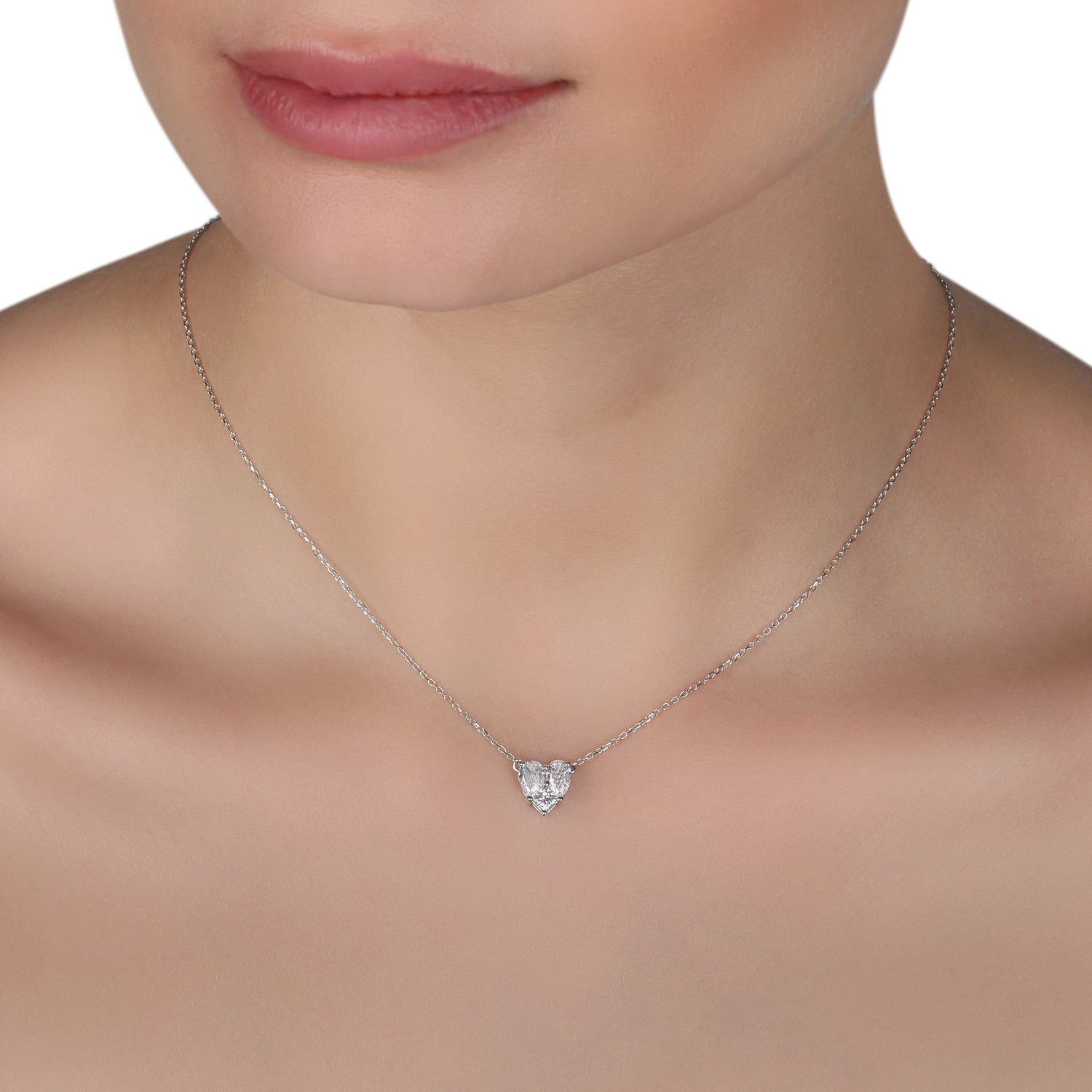 Heart Shaped Illusion Diamond Necklace | Diamond Necklace | Diamond Pendant Necklace