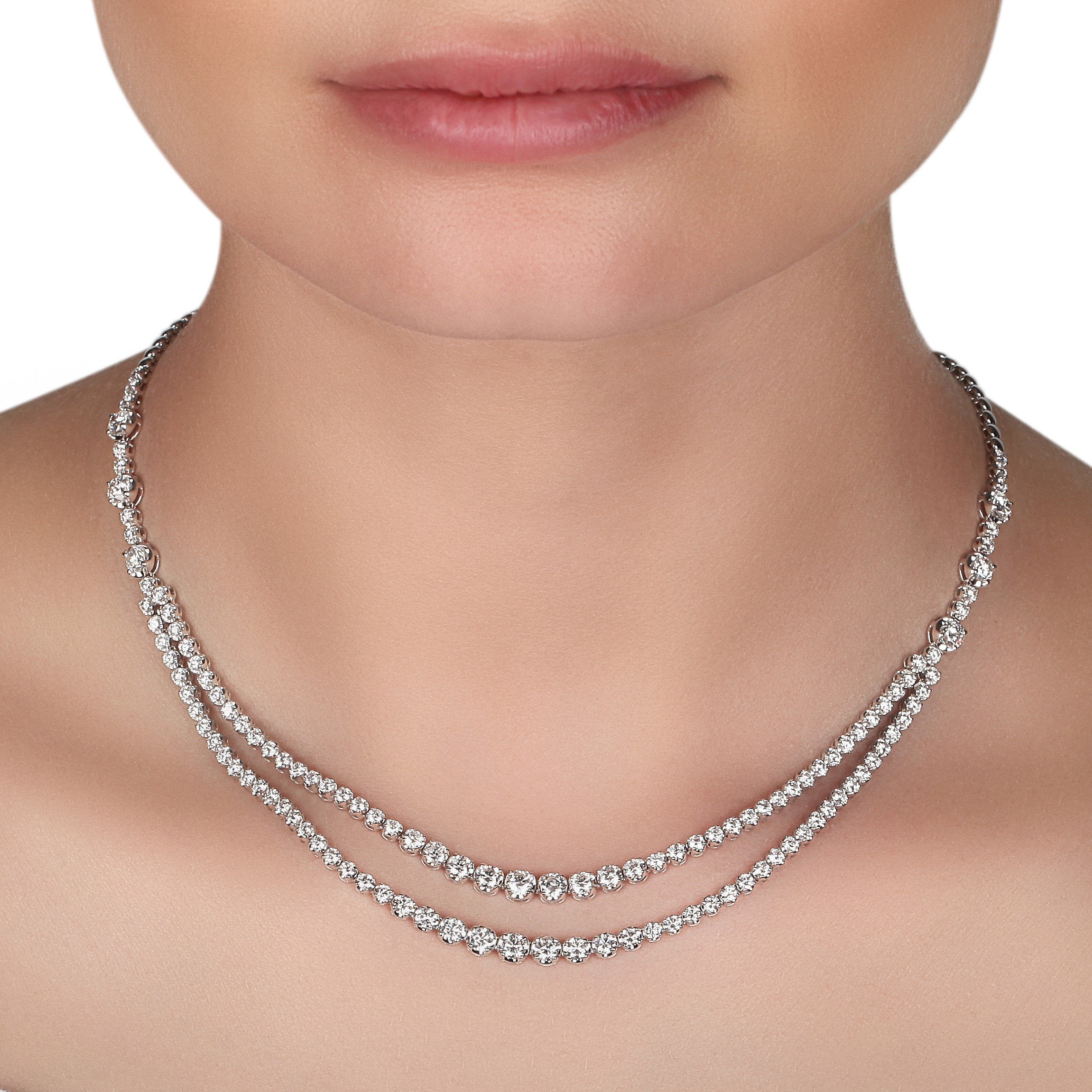 Natural Mined Diamond Tennis Necklace – SHAMIN DIAMONDS