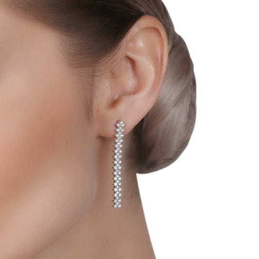 Diamond Linear Drop Earrings | Earrings Shopping Online