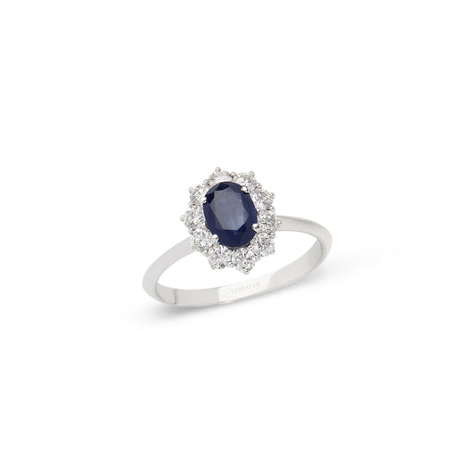Classic Sapphire & Diamond Ring | Solitaire Ring | Best Jewellery Online