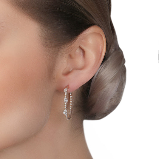 Diamond Inside-Out Hoop Earrings | jewellery store online