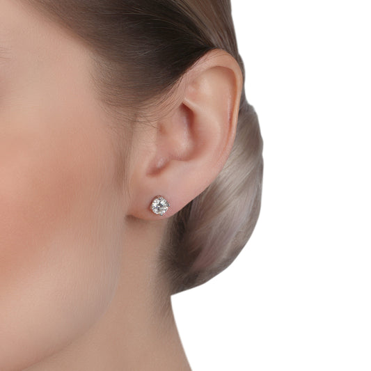 Certified Solitaire Diamond Stud Earrings | Diamond earring jewellery