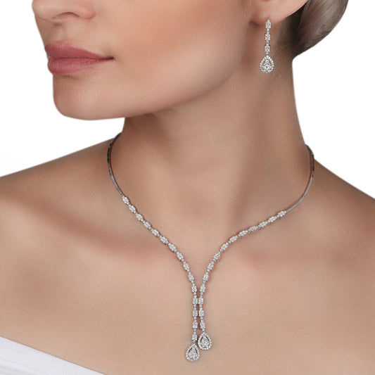 Statement diamond on sale necklace women