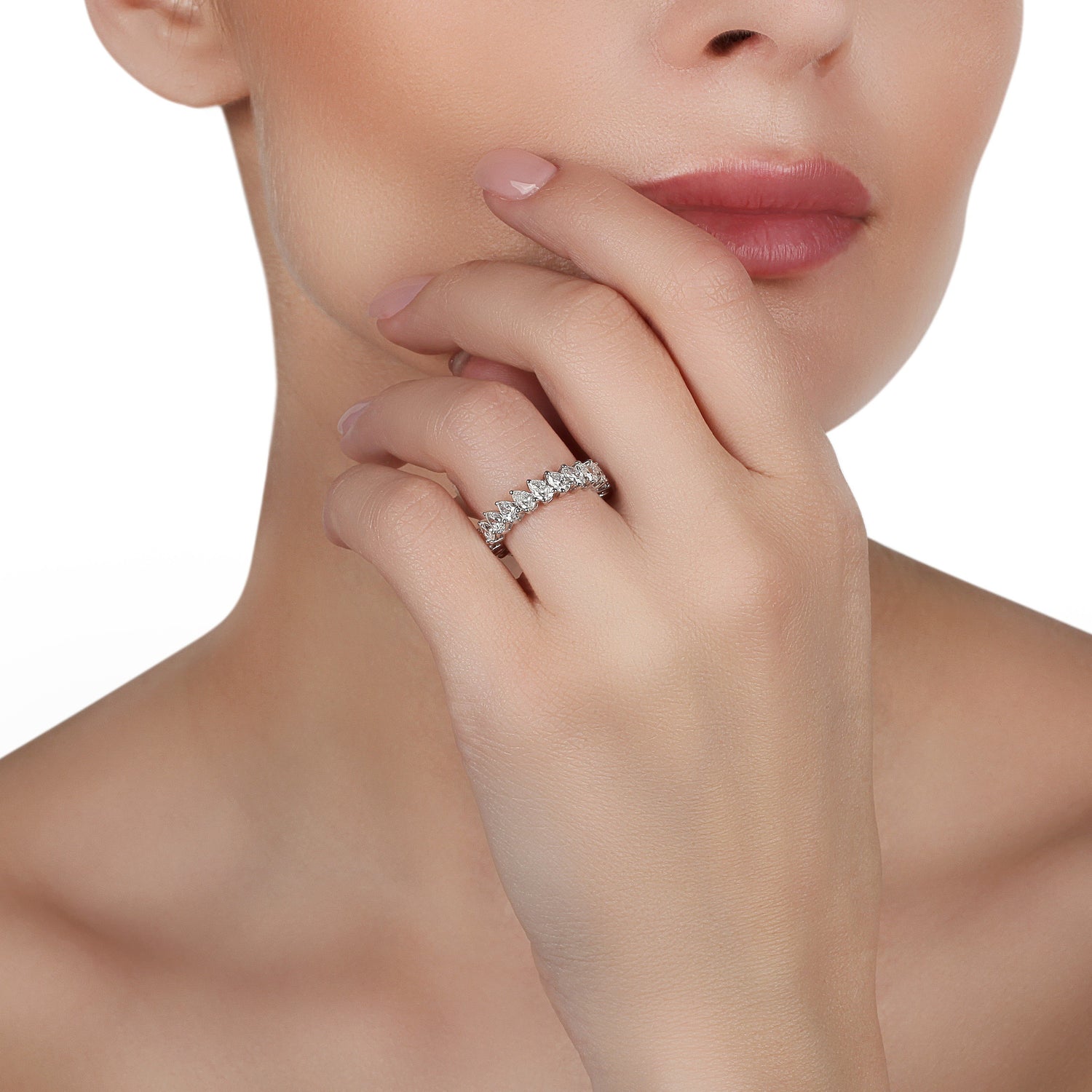 Pear Diamond Eternity Band | diamond rings | diamond rings for women