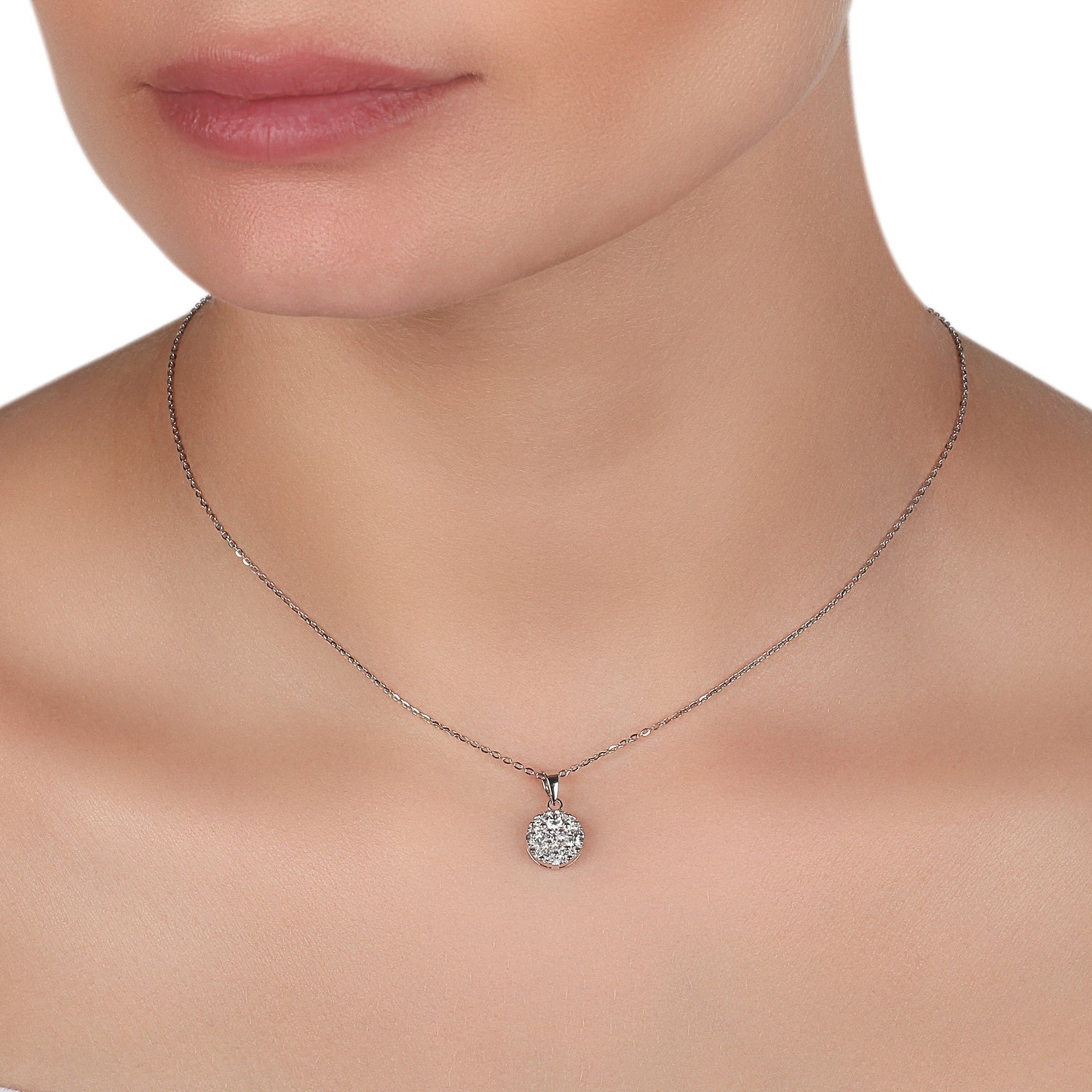Illusion Drop Diamond Pendant Necklace | Diamond Necklace | Ladies Diamond Necklace