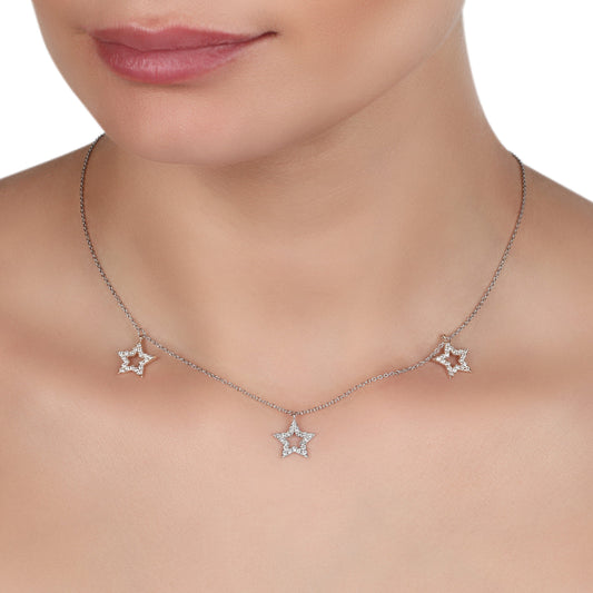 Diamond Star Illusion Pendant Necklace