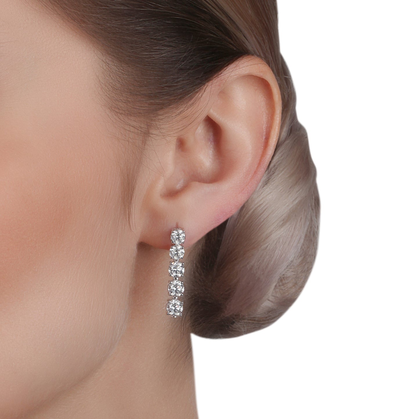 Solitaire Diamond Linear Drop Earrings | Diamond earring websites
