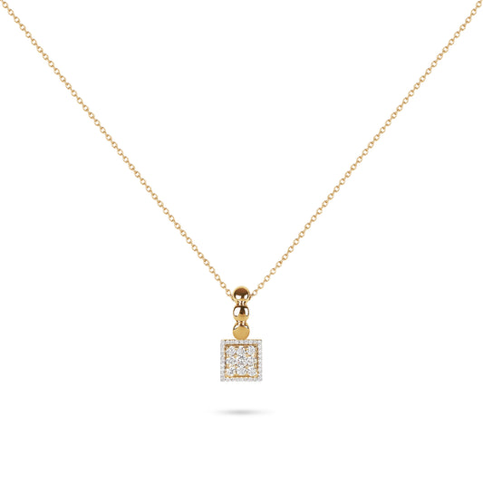 Diamond Square Pendant Necklace