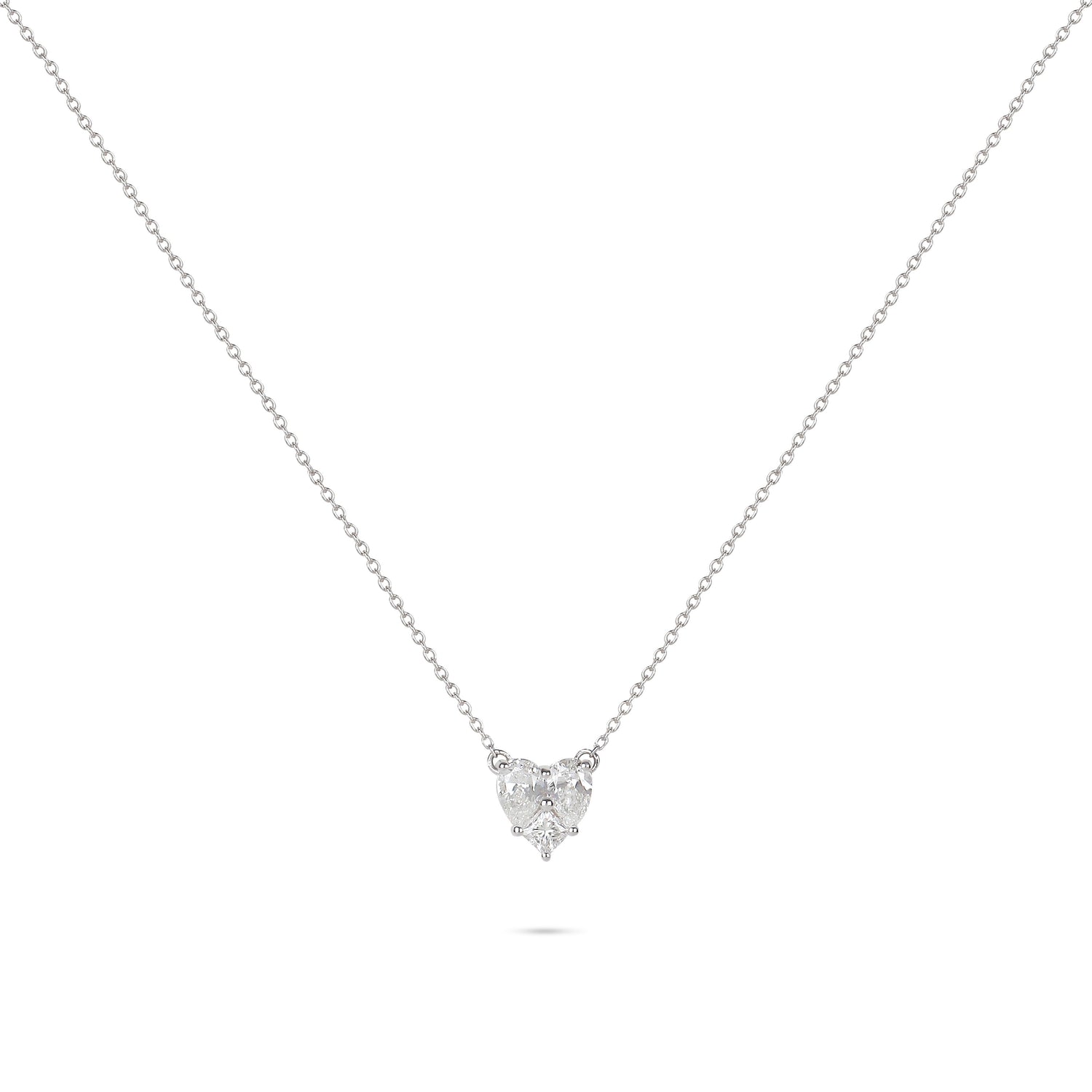Heart Shaped Illusion Diamond Necklace | Diamond Necklace | Necklaces For Women