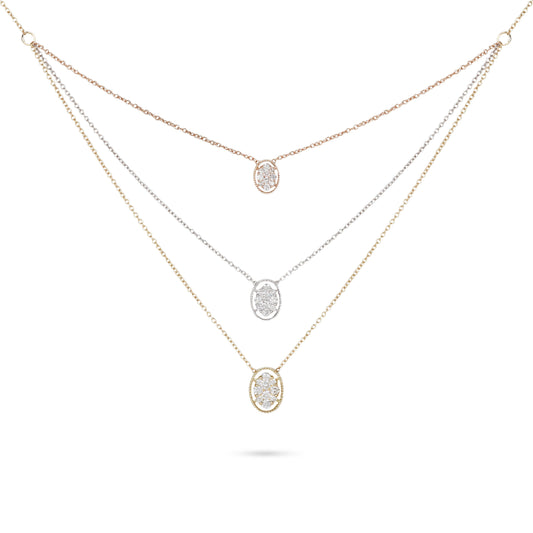 Three-Tone Layer Diamond Necklace | Diamond Necklace | Buy Diamond Necklace