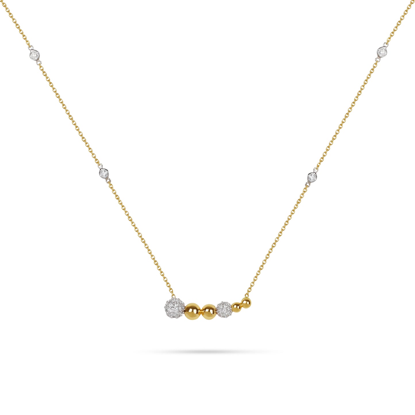 Liner Bead & Diamond Necklace