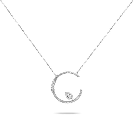 Diamond Hoop Drop Necklace