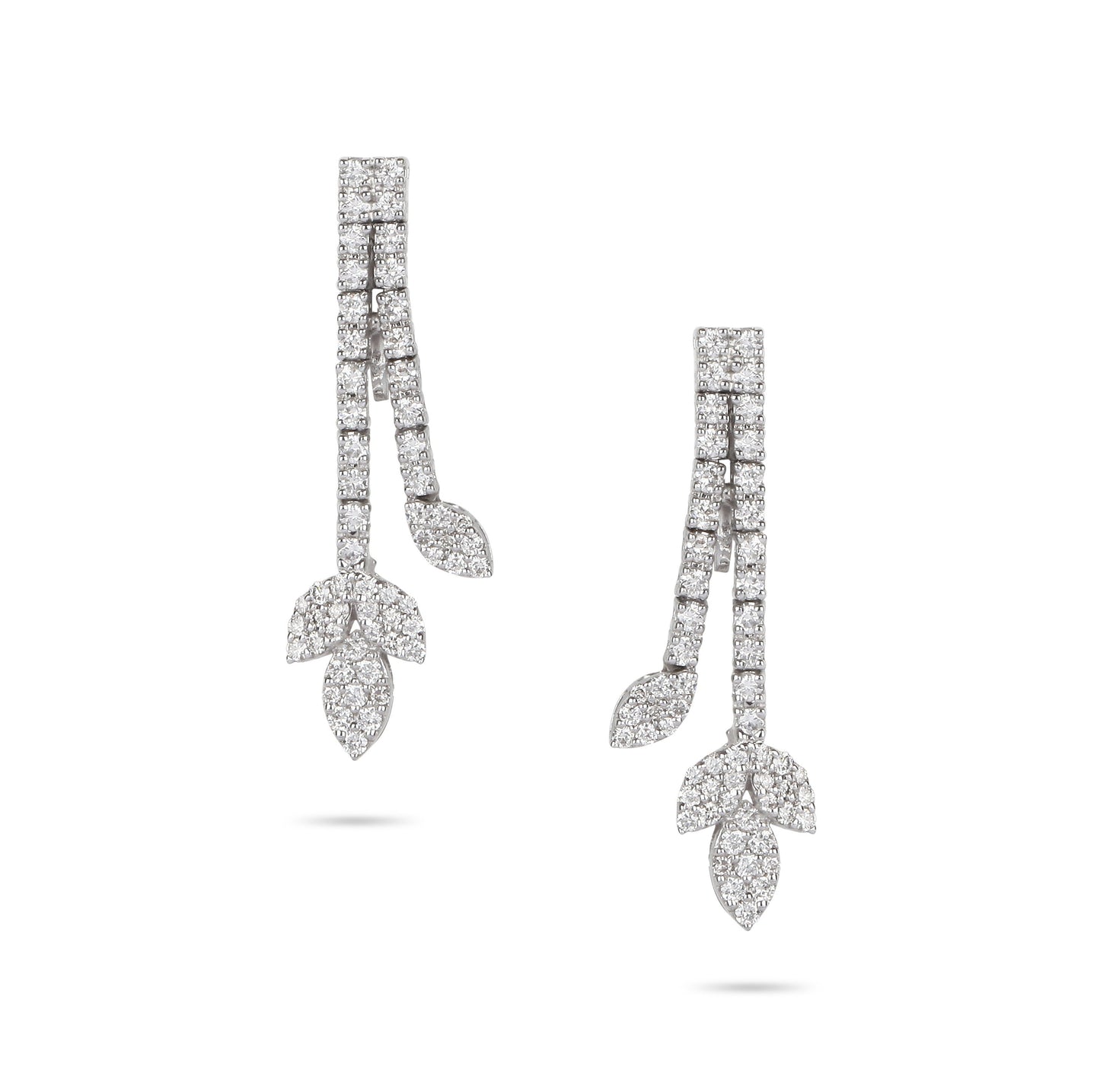 Leaves Drop Diamond Earrings | Shop Earrings Online