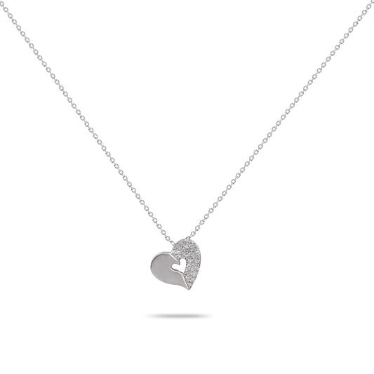 Diamond & White Gold Heart Necklace | Diamond Necklace | Diamond Jewellery Necklace