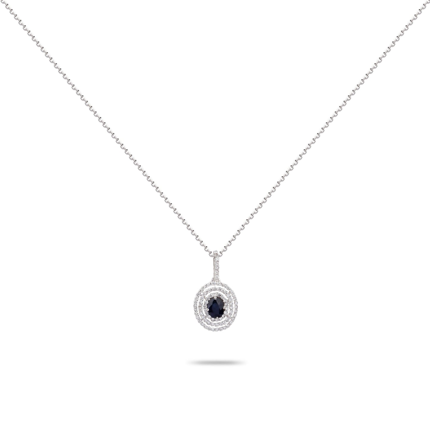Classic Sapphire & Diamond Necklace | Diamond Necklace | Necklaces For Women