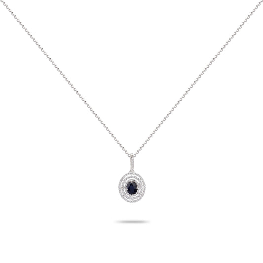 Classic Sapphire & Diamond Necklace | Diamond Necklace | Necklaces For Women