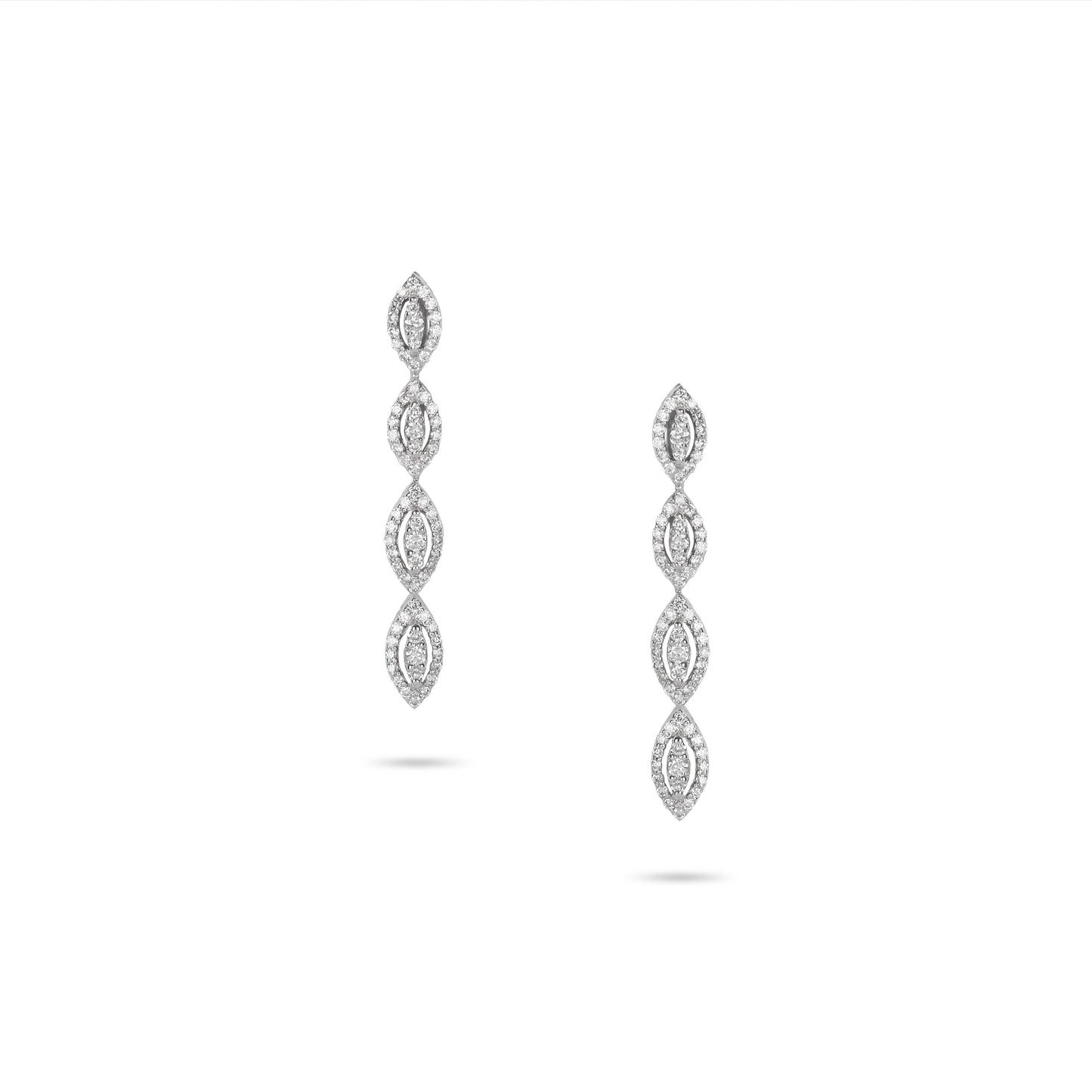 Framed Marquise Diamond Linear Drop Earrings | Online Earring Store