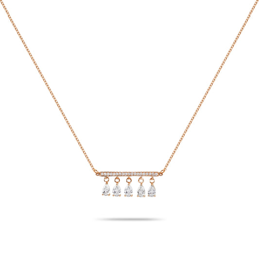 Linear Pear Diamond Drops Necklace