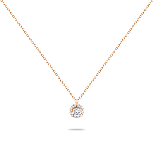 Solitaire Diamond with Frame Necklace