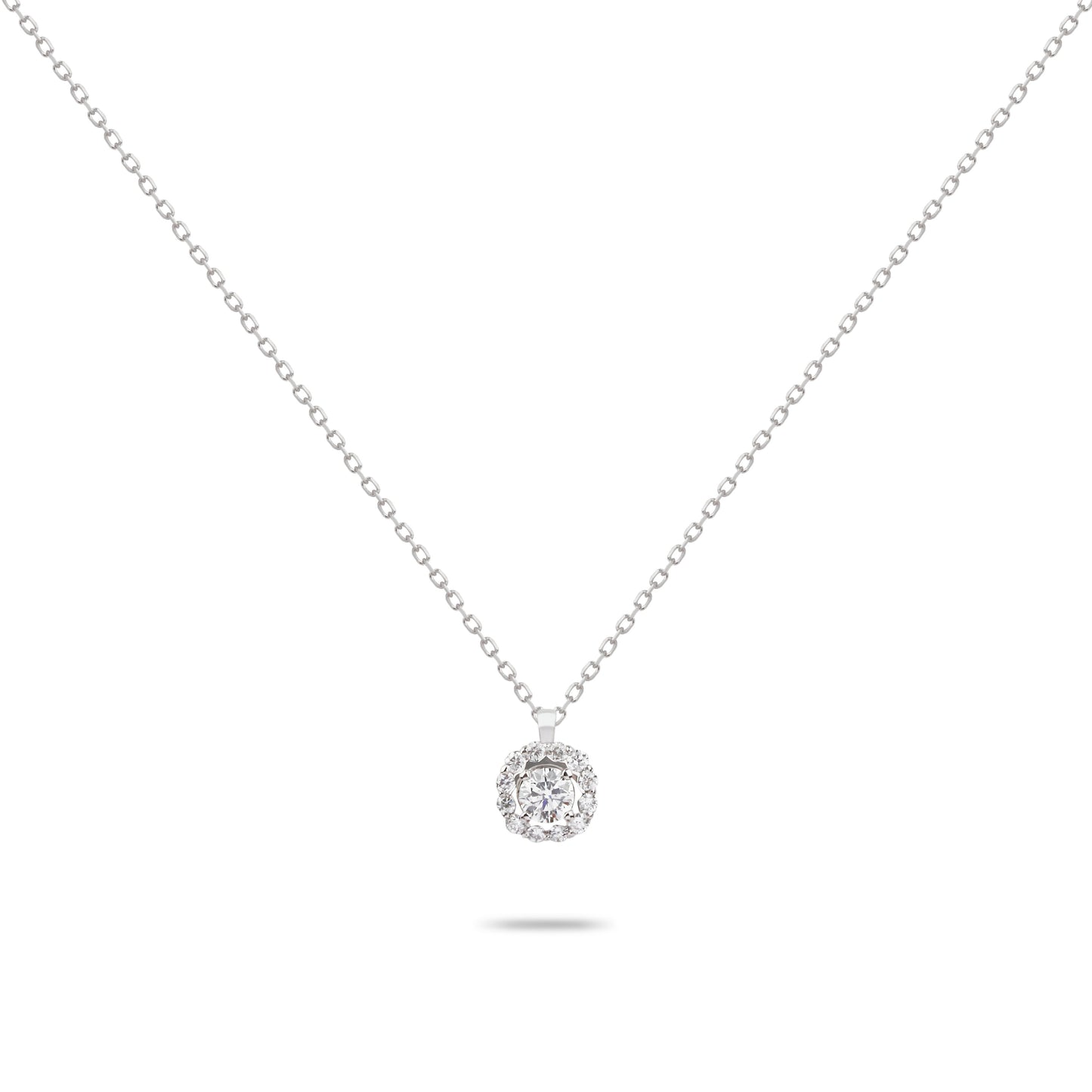 Solitaire Diamond with Frame Necklace | Diamond Necklace | Diamond Jewellery Online
