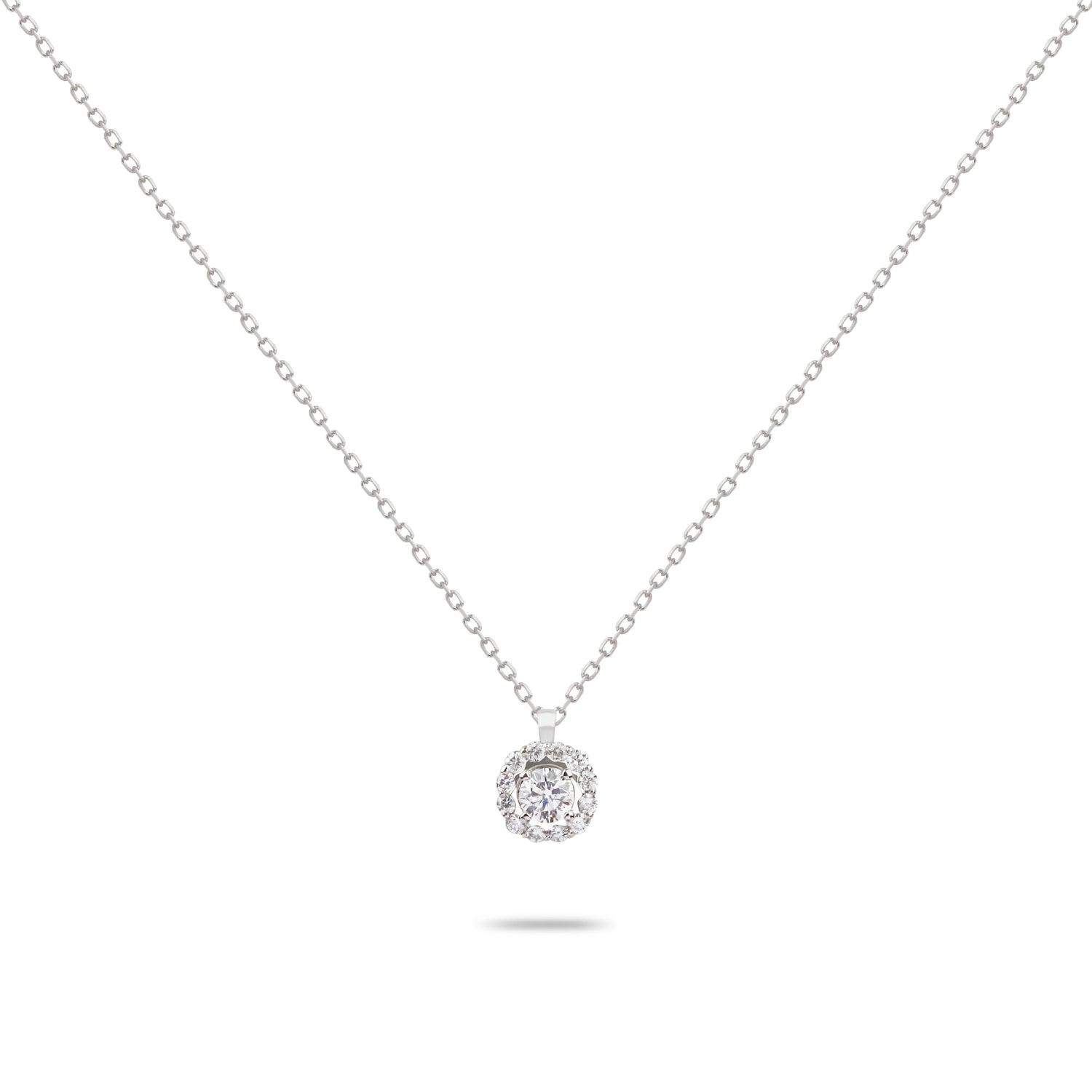 Solitaire Diamond with Frame Necklace | Diamond Necklace | Diamond Jewellery Online