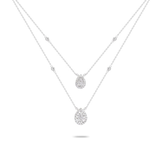 Double Layer Pear Diamond Necklace | Diamond Necklace | Diamond Store