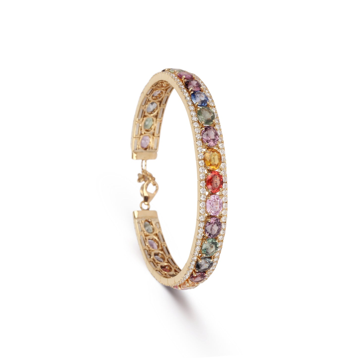 Colorful Sapphire & Diamonds Cuff Bracelet | jewellery store | diamond bracelet