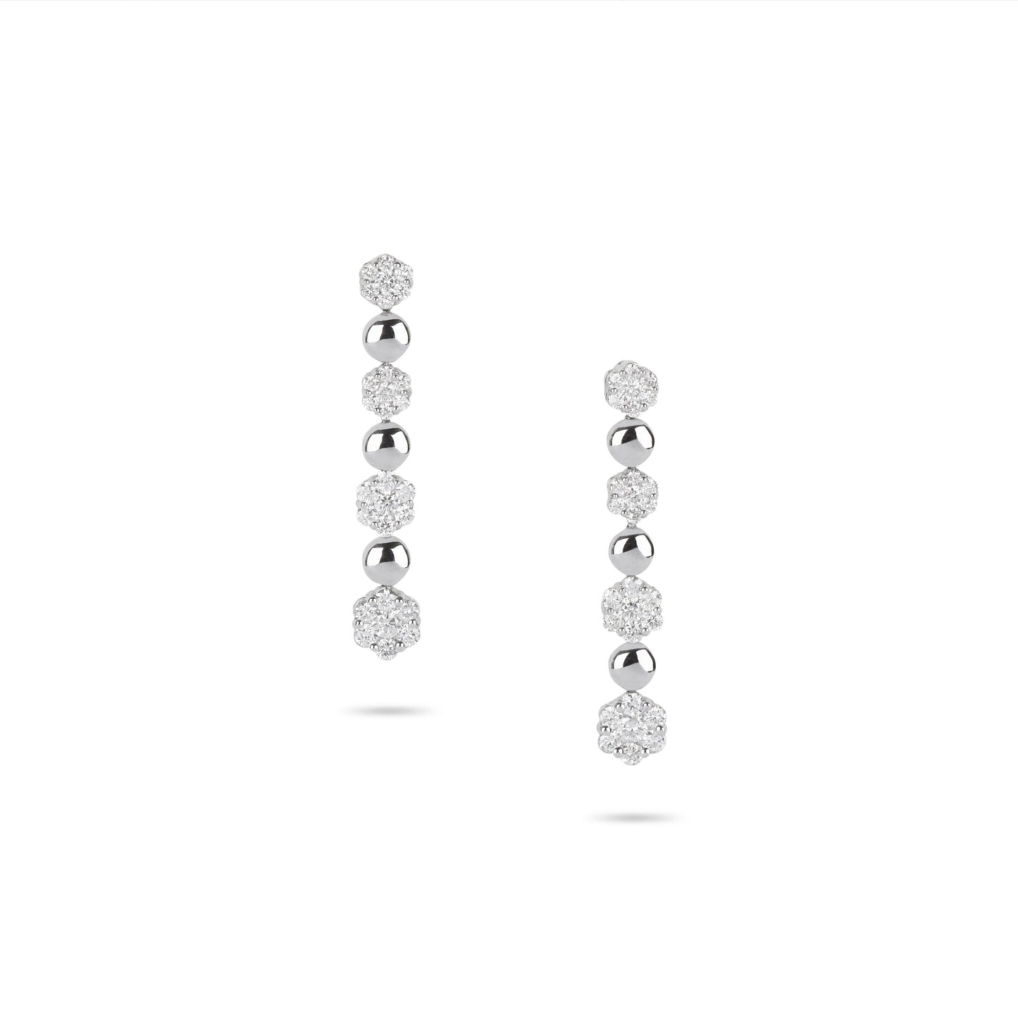 Patterned Linear Drop Diamond Earrings | Shop earrings online 