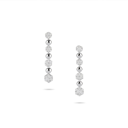 Patterned Linear Drop Diamond Earrings | Shop earrings online