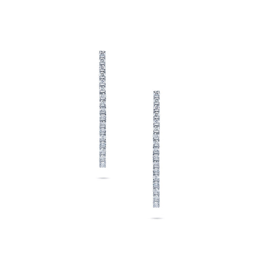 Long Diamond Linear Drop Earrings