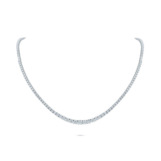 6.34 Carats Diamond Tennis Necklace