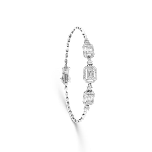 Emerald Cut illusion Diamonds Bracelet | diamond bracelet for women | Best website for jewelry